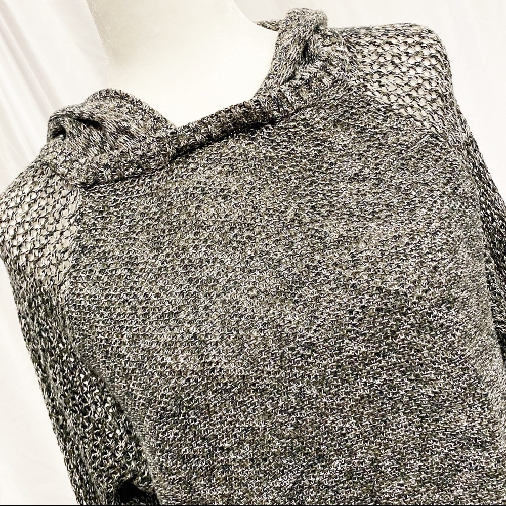 American Eagle Gray Hooded Knit Sweater - Picture 3 of 9